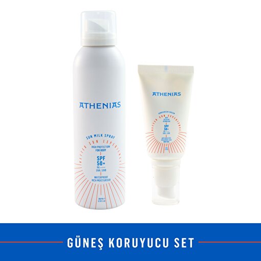 Athenias Güneş Koruyucu Set Vücut Güneş Krem 200ml+ Yüz Güneş Kremi 50gr. ürün görseli