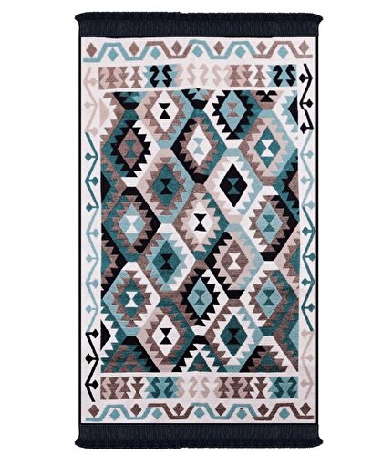 Bigghome SA1818A Çift Taraflı Kilim 120*180 cm, Makinede Yıkanabilir, Etnik Desenli. ürün görseli