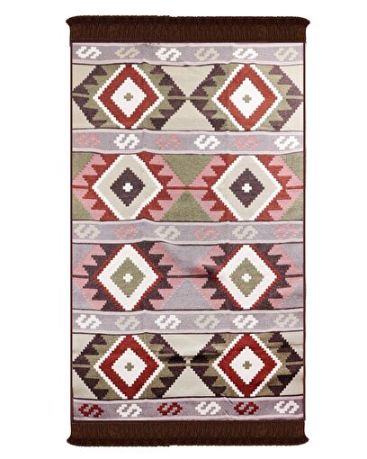 Bigghome SA1583B Çift Taraflı Kilim 120*180 cm, Makinede Yıkanabilir, Etnik Desenli. ürün görseli