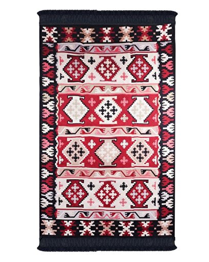 Bigghome SA1590A Çift Taraflı Kilim 120*180 cm, Makinede Yıkanabilir, Etnik Desenli. ürün görseli