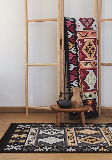 Bigghome Çift Taraflı Kilim, Makinede Yıkanabilir, Modern Desenli, 120*180 cm, SA1590A. ürün görseli