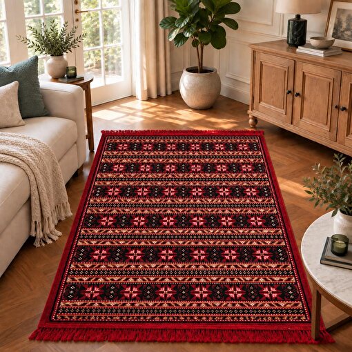 Bigghome SA25BA Kilim 120*180 cm, Makinede Yıkanabilir, Etnik Desenli. ürün görseli
