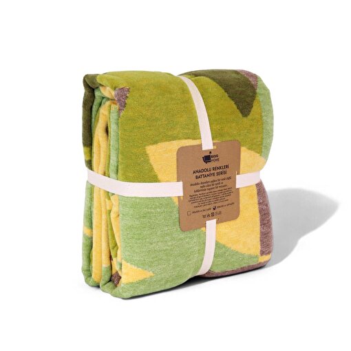 Picture of Bigghome Botanic Double Blanket 200x220 cm – Soft Cotton Blend, Botanical Pattern