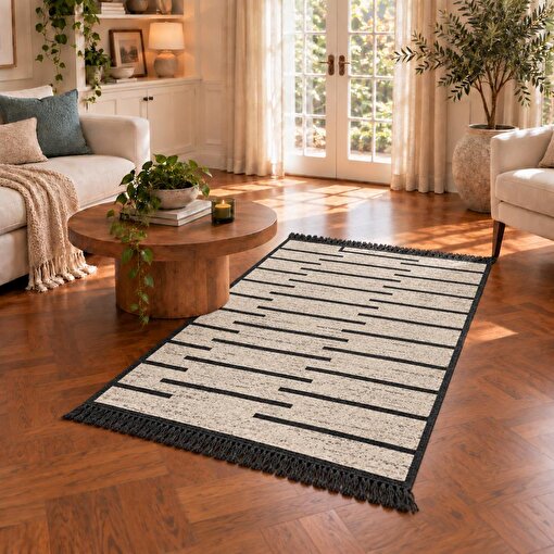 Bigghome Çift Taraflı Kilim 80*150 cm SA26MK Makinede Yıkanabilir Modern Desenli resmi