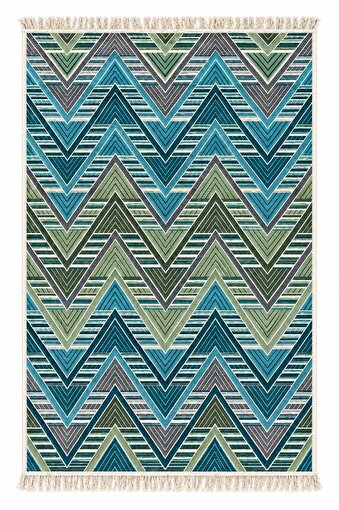 Bigghome Çift Taraflı Kilim 120*180 cm SA26OP Makinede Yıkanabilir Modern Desenli . ürün görseli