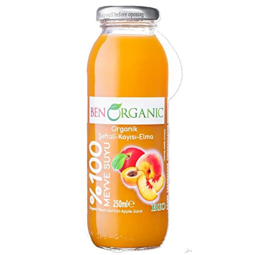 Picture of Ben Organics Apricot, Apple, Peach Juice – 250 ml