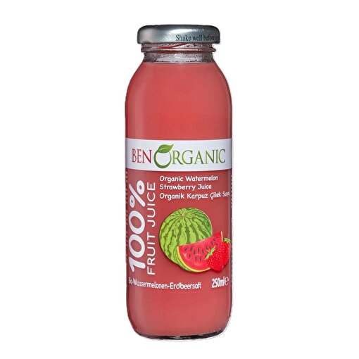Picture of Ben Organics Watermelon and Strawberry Juice – 250 ml