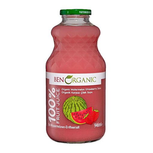 Picture of Ben Organics Watermelon and Strawberry Juice – 946 ml