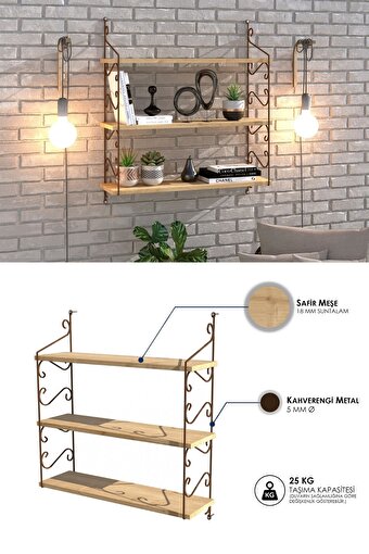 Decormet Seramoni Raf Seti 3 Raflı 200*720 Safir Meşe - Mal. ürün görseli