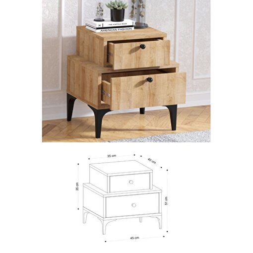 Decormet Albero Komodin Safir Meşe. ürün görseli
