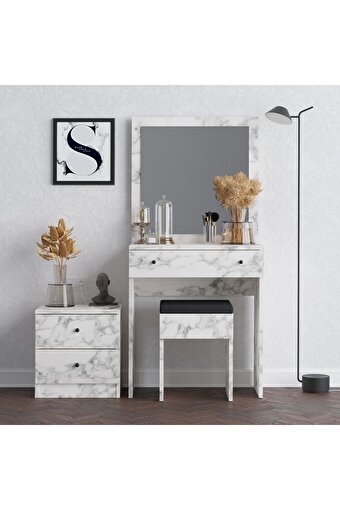 Decormet Nice Makyaj Masası Carrara Marble. ürün görseli