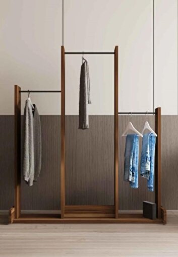 Decormet Salvitor 3lü Elbise Askısı Ceviz. ürün görseli