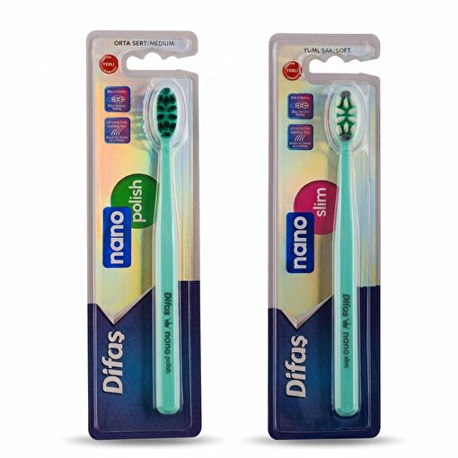 Difaş Nano Polish ve Nano Slim Diş Fırçası Seti. ürün görseli