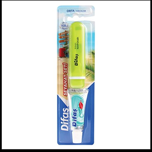 Picture of Difaş Travel Set ( Nested Handle Toothbrush + 15 ml Toothpaste / Medium Hard )