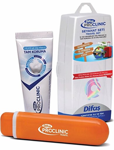 Picture of Difaş Pro Clinic Travel Set (25 ml full protection toothpaste/toothbrush/…..)