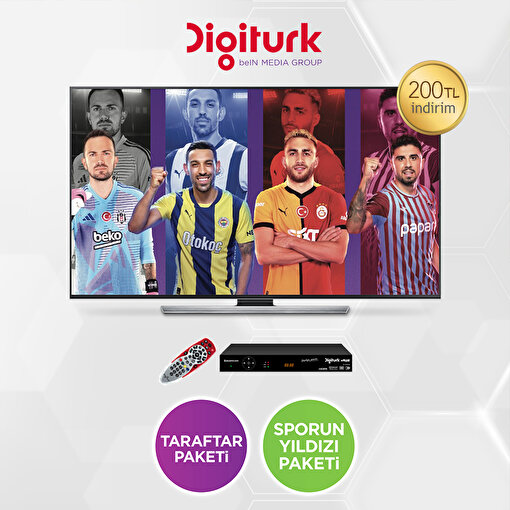 Digiturk Süper Lig ve Taraftar Paketlerinde 200 TL İndirim Kodu. ürün görseli