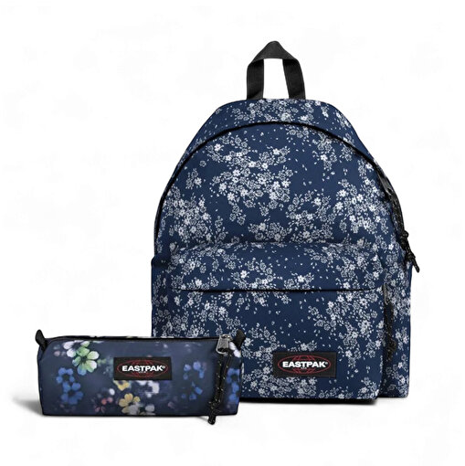 Eastpak Benchmark Single Flora Fade Navy Kalem Çantası ve Padded Pak'r Okul Sırt Çantası Set. ürün görseli