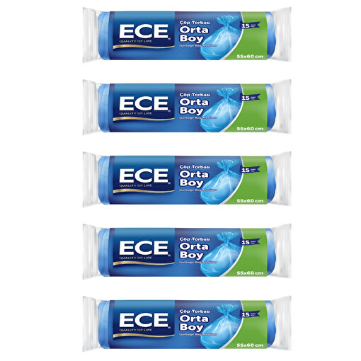 Ece Çöp Torbası Orta 15 Li x 5 adet. ürün görseli