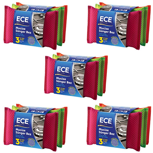Ece Mucize Sünger Bez 3 Lü x 5 adet. ürün görseli