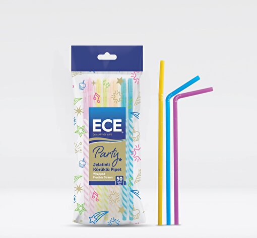 Picture of Ece Wrapped Flexıble Straws 100pcs (50)