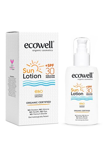 ecowell organik vegan gunes losyonu 30 sfp 150 ml