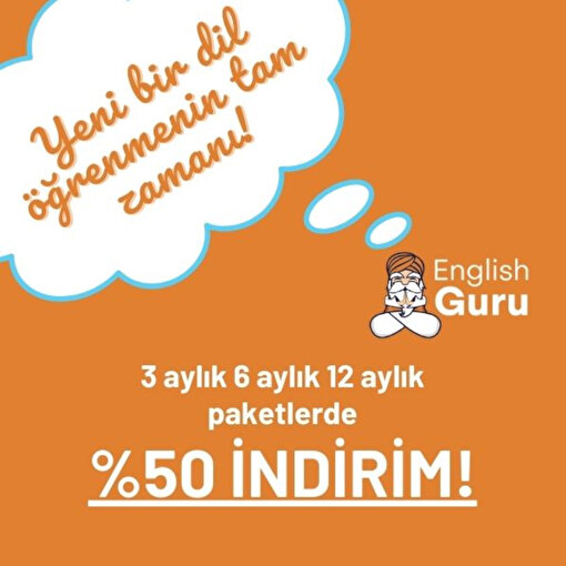 English Guru Yetişkin ve Çocuk Aboneliklerinde Geçerli %50 İndirim Kuponu . ürün görseli