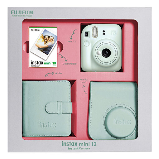 Fujifilm Instax Mini 12 Mint Green Bundle Box. ürün görseli