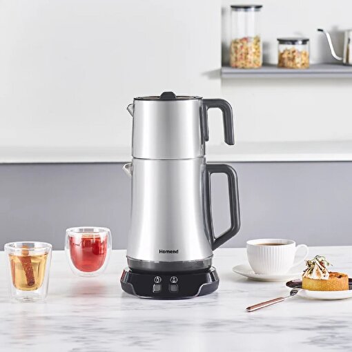 Homend Royaltea Elegant 1776H Parlak Inox Çay Makinesi. ürün görseli