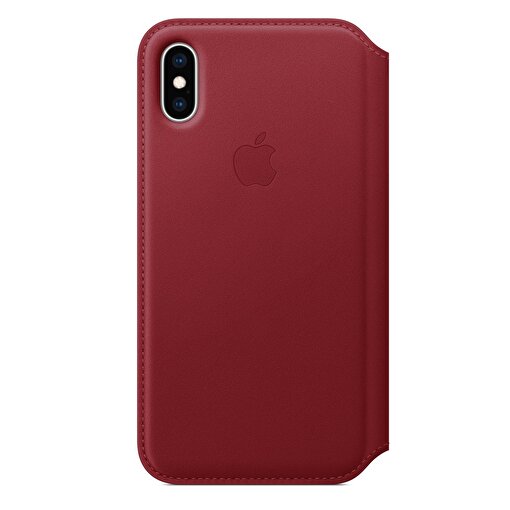Iphone XS için Deri Folyo Kılıf Kırmızı. ürün görseli