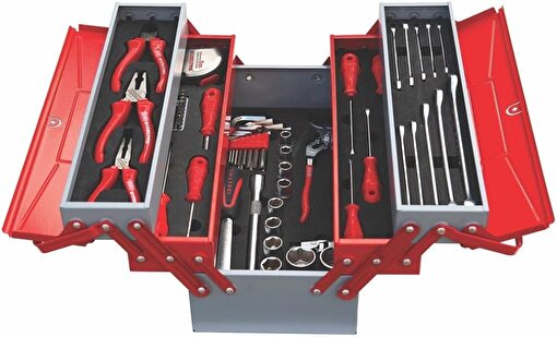 İzeltaş 8420005063 Takım Çantası Beş Gözlü, Gri, 63 Parça Set. ürün görseli