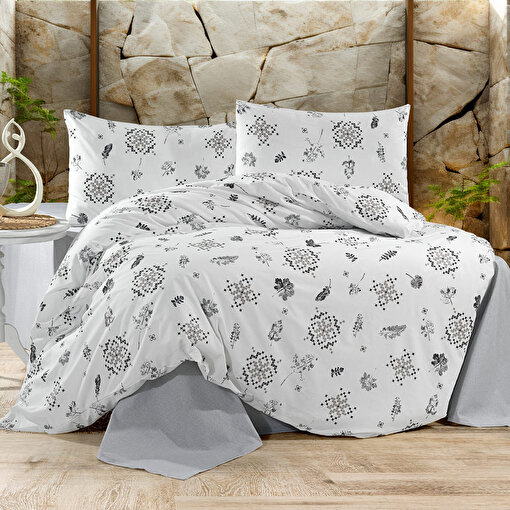 Keep London Home Series 307 Natural Cotton(Doğal Pamuk) Tek Kişilik Nevresim Takımı-Gri. ürün görseli