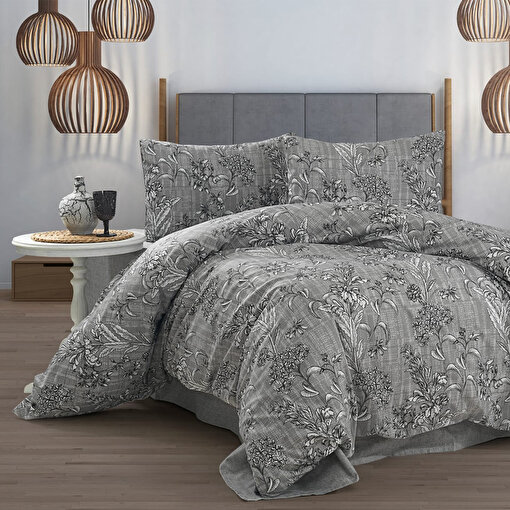 Keep London Home Series 310 Natural Cotton(Doğal Pamuk) Çift Kişilik Nevresim Takımı-Gri. ürün görseli