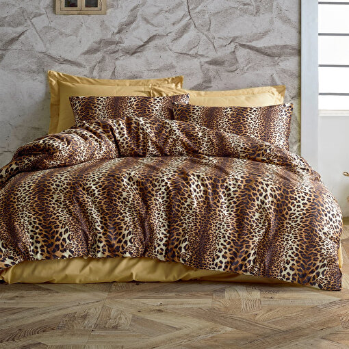 Keep London Home Series 318 Natural Cotton(Doğal Pamuk) Çift Kişilik Nevresim Takımı-Kahverengi. ürün görseli