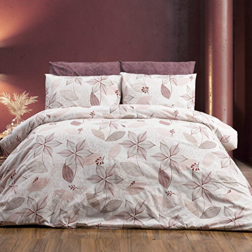 Keep London Home 331 Series Natural Cotton(Doğal Pamuk) Tek Kişilik Nevresim Takımı-Pudra. ürün görseli