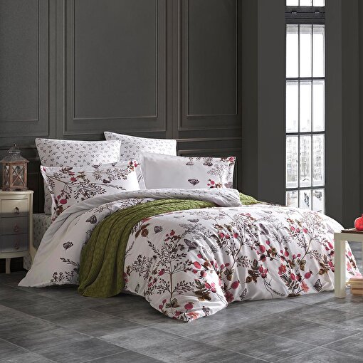 Keep London Cherry Poplin Çift Kişilik Nevresim Takımı. ürün görseli