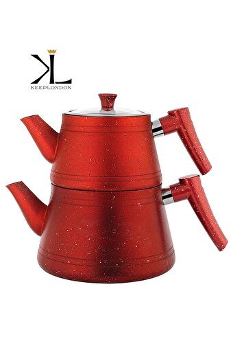 Keep Lonfon Kitchen Cooker Serisi Orta Boy Joyful Red Kırmızı Granit Çaydanlık. ürün görseli
