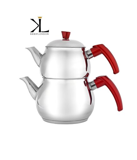 Keep London Kitchen Cooker Serisi Tea Time Paslanmaz Çelik Bakalit Kulplu Orta Boy Çaydanlık. ürün görseli