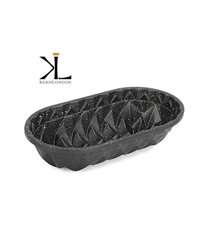 Keep London Kitchen Cooker Serisi Pale Black Siyah Alüminyum Döküm Granit Kaplama 28cm Baton Kek Kalıbı. ürün görseli