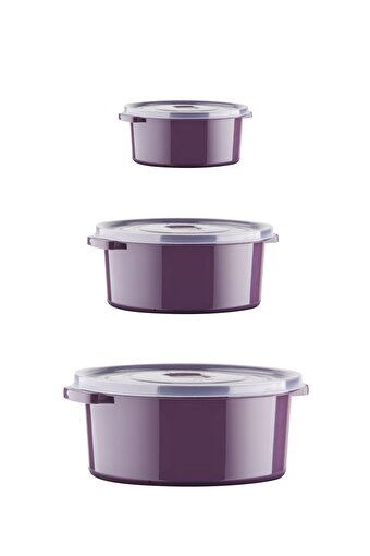 Keep London Kitchen Purple MIKROWAVE & DEEPFREEZER Circular Safekeeping, PPF Saklama Kabı Seti 6'lı. ürün görseli