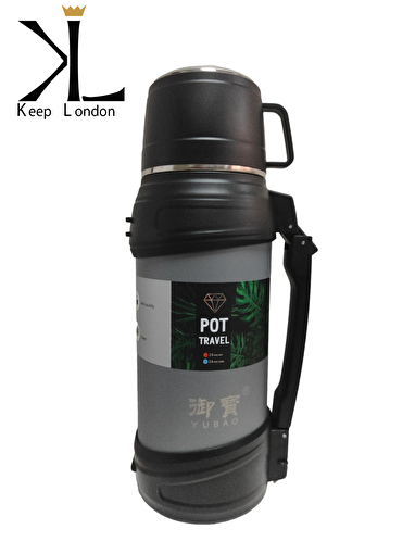 Keep London Paslanmaz Çelik Çift Duvarlı 1200ml Termos-Gri. ürün görseli