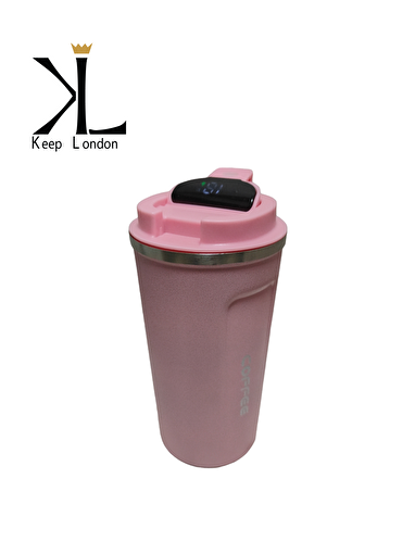 Keep London Paslanmaz Çelik Çift Duvarlı Dijital Göstergeli 500ml Termos-Pembe. ürün görseli