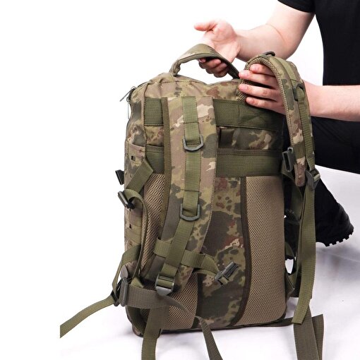 45 Litre Lazer Kesim Outdoor Sırt Çantası – TSK Askeri Kamuflaj resmi