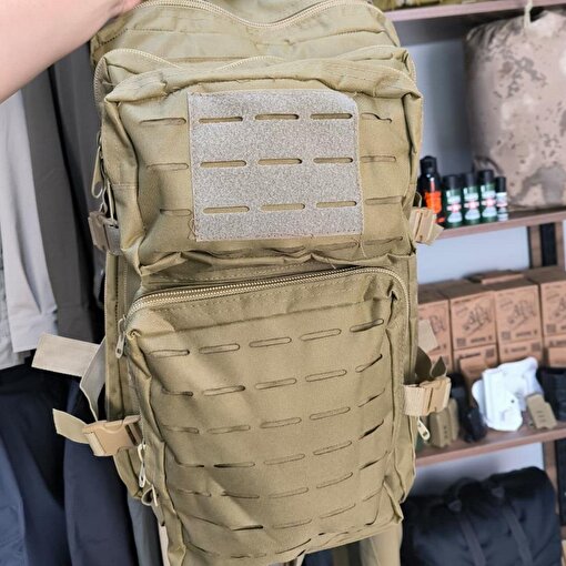 45 Litre Lazer Kesim Outdoor Sırt Çantası – Bej resmi