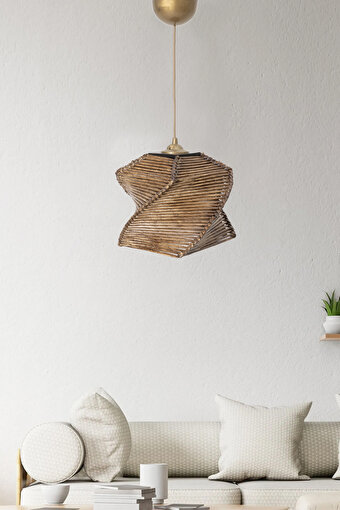 Picture of Koza Home HALO WOODEN PAPER BOHEMIAN CHANDELIER 9089