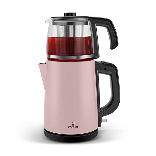 Karaca Tea Glass 2 in 1 Çelik Çay Makinesi ve Kettle Cosmic Lilac. ürün görseli