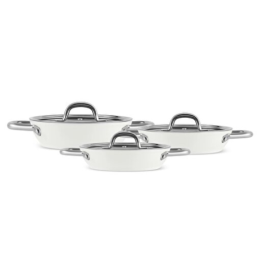 Karaca x Refika Birgül Swiss Crystal Creamy Metal 6 Parça Sahan Set Krem. ürün görseli