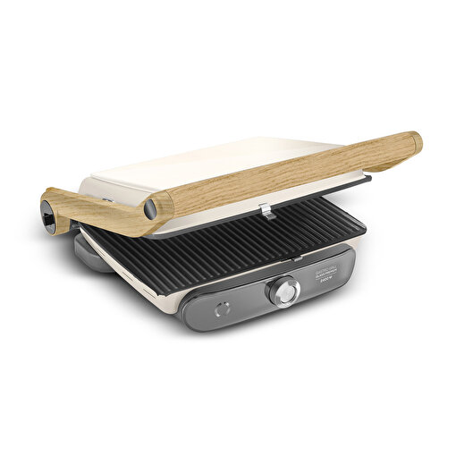 Karaca Gastro Grill Glass Premium 2400W Döküm Izgara ve Tost Makinesi Wood Craft 6 Dilim Kapasiteli. ürün görseli