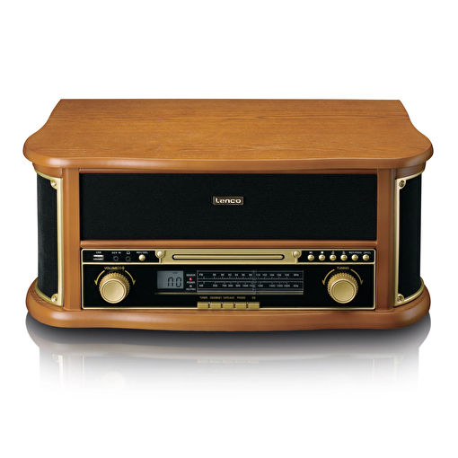 Lenco Classic Phono TCD-2551 WD Retro Bluetooth/USB/FM Radyo/CD/Kaset AHŞAP Pikap Plak Çalar. ürün görseli