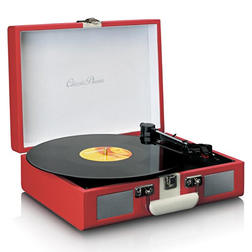 Lenco Classic Phono TT-110 Kırmızı Hoparlörlü Bluetoothlu Retro Pikap Plak Çalar. ürün görseli