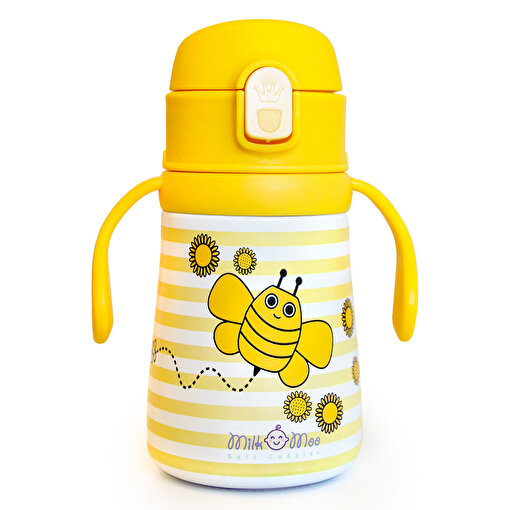 Milk&Moo Çelik Küçük Çocuk Matarası Arı Vız Vız 360 ml. ürün görseli